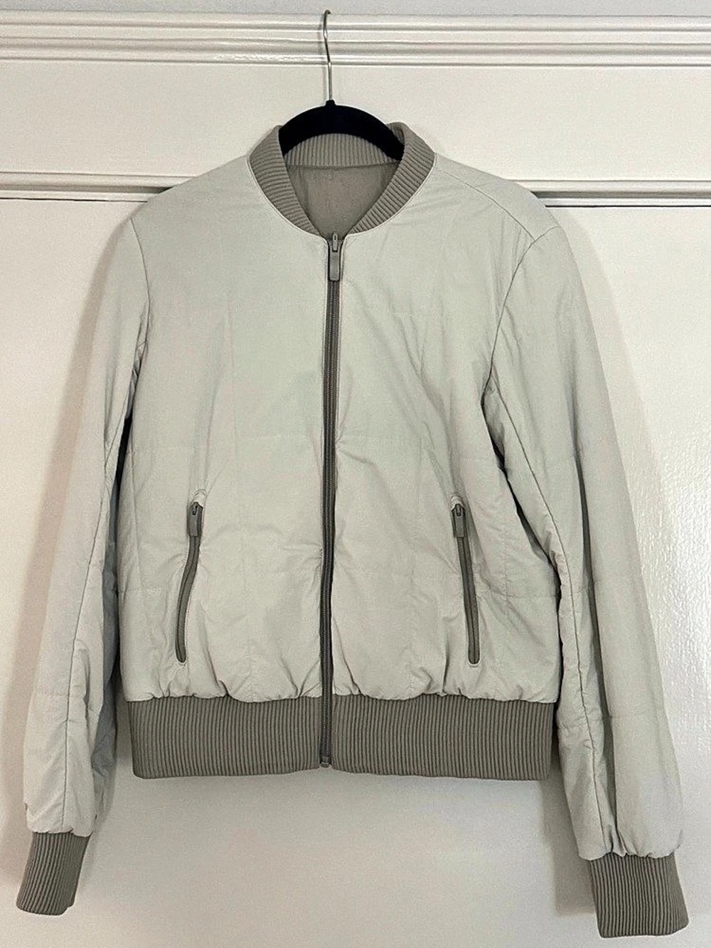 Lululemon Reversible Insulated Bomber Jacket Raw Linen/Bone [S] Like New